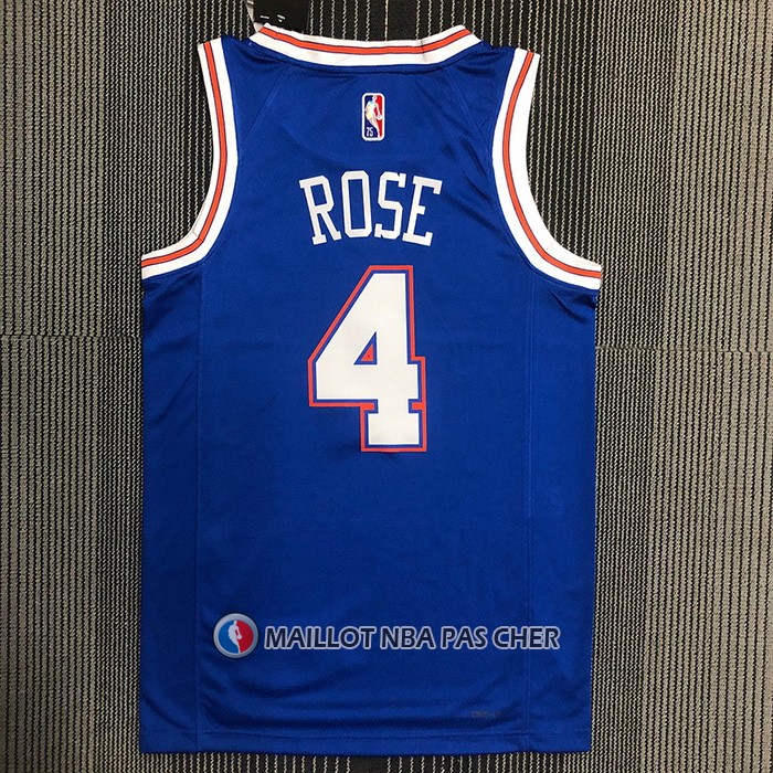 Maillot New York Knicks Derrick Rose NO 4 Statement 2020-21 Bleu